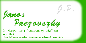 janos paczovszky business card